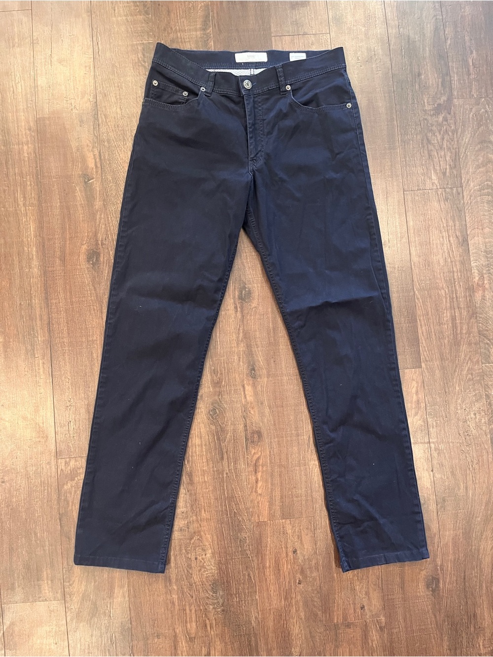 BRAX Cooper Fancy Regular Fit Mens Pants Navy Blue Sz 32x34 Stylish Preppy